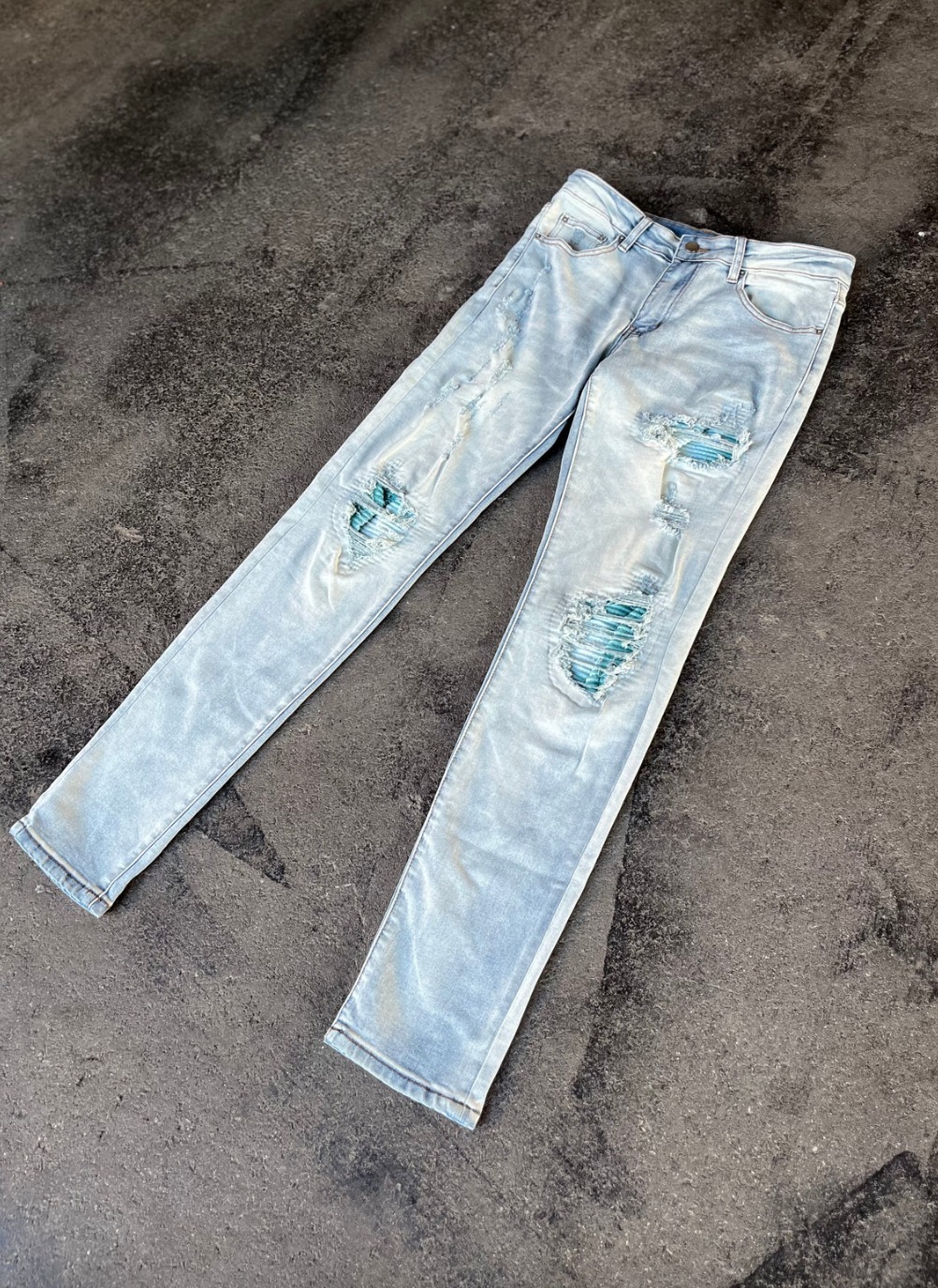 関税送料込【STWEAR】大人気♪UKドリル ダメージジーンズ CATLER ☆関税/送料込み☆【stwear】UKドリル ダメージジーンズ (デニム