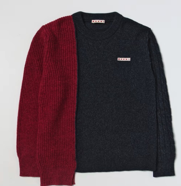 MARNI 大人もOK マルニ ニット セーター バイカラー ロゴ 長袖