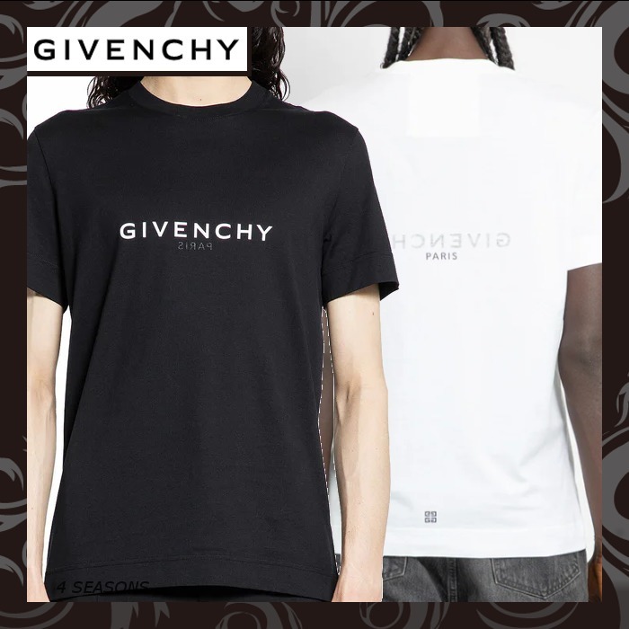 早期完売GIVENCHY スリム リバースブランドロゴ コットンTシャツ