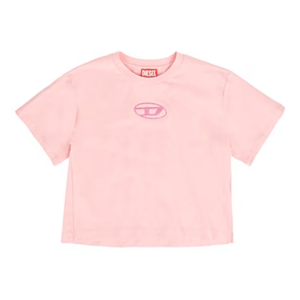 大人もOK Diesel Dロゴ Tシャツ 半袖 黒 白 ピンク 関税送料無料
