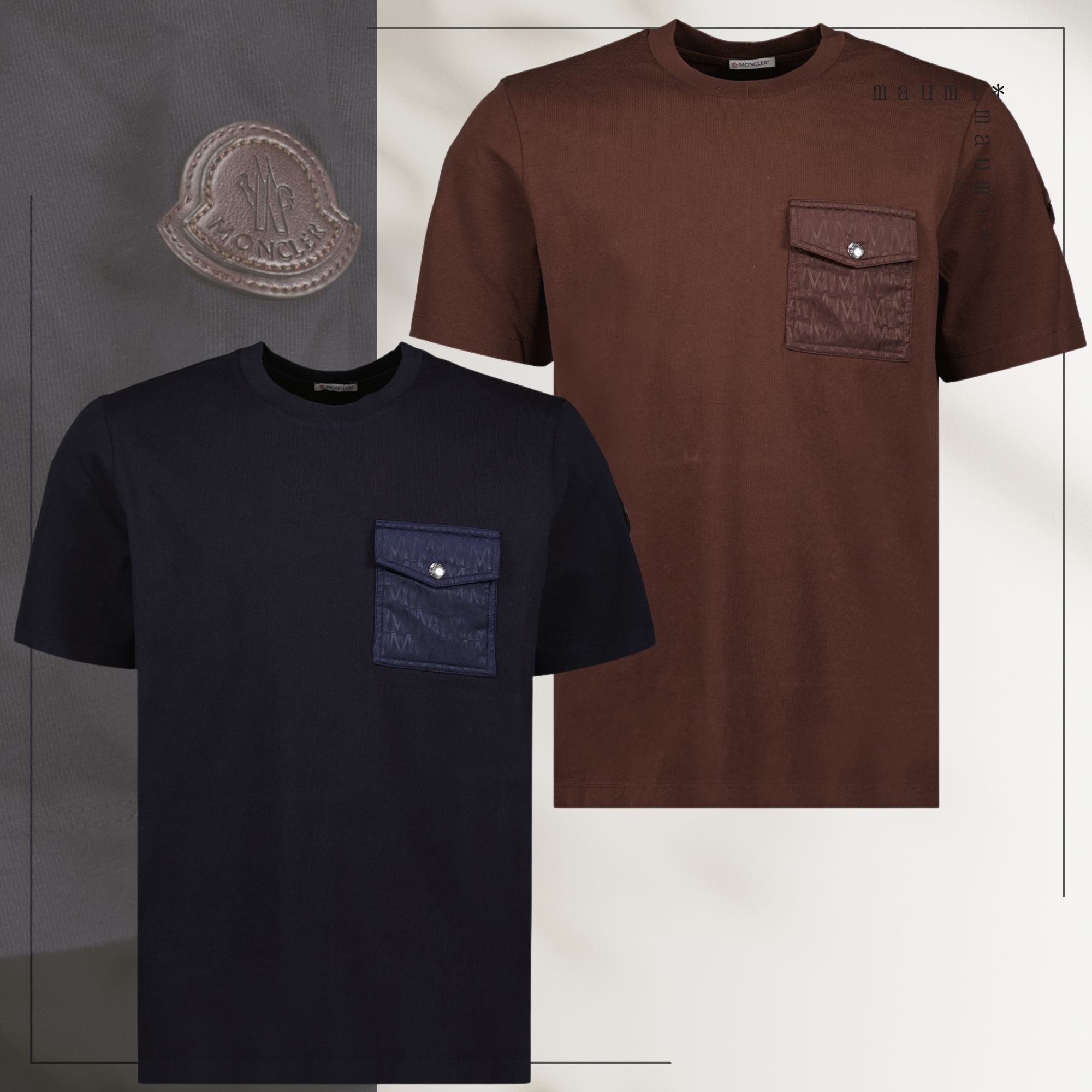 MONCLERモンクレール ロゴ入りポケット コットンTシャツ