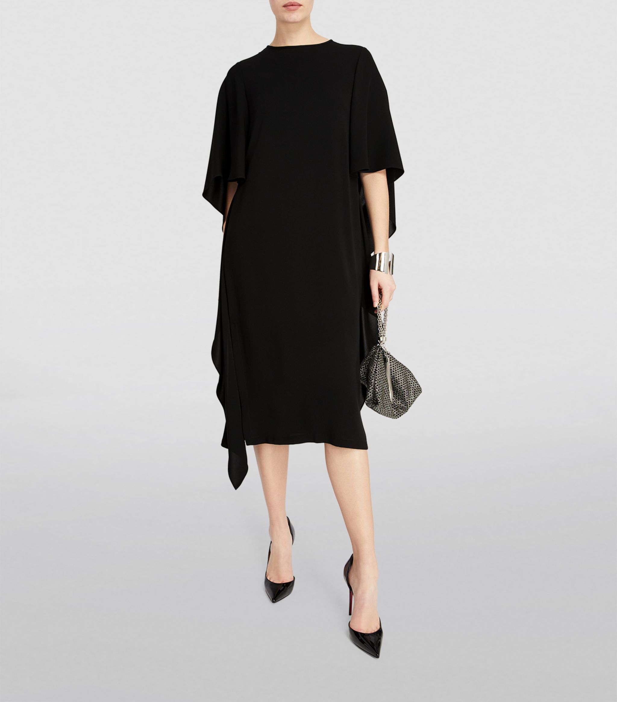 《送料無料》 MAXMARA Cady dress with drapes SHADOW
