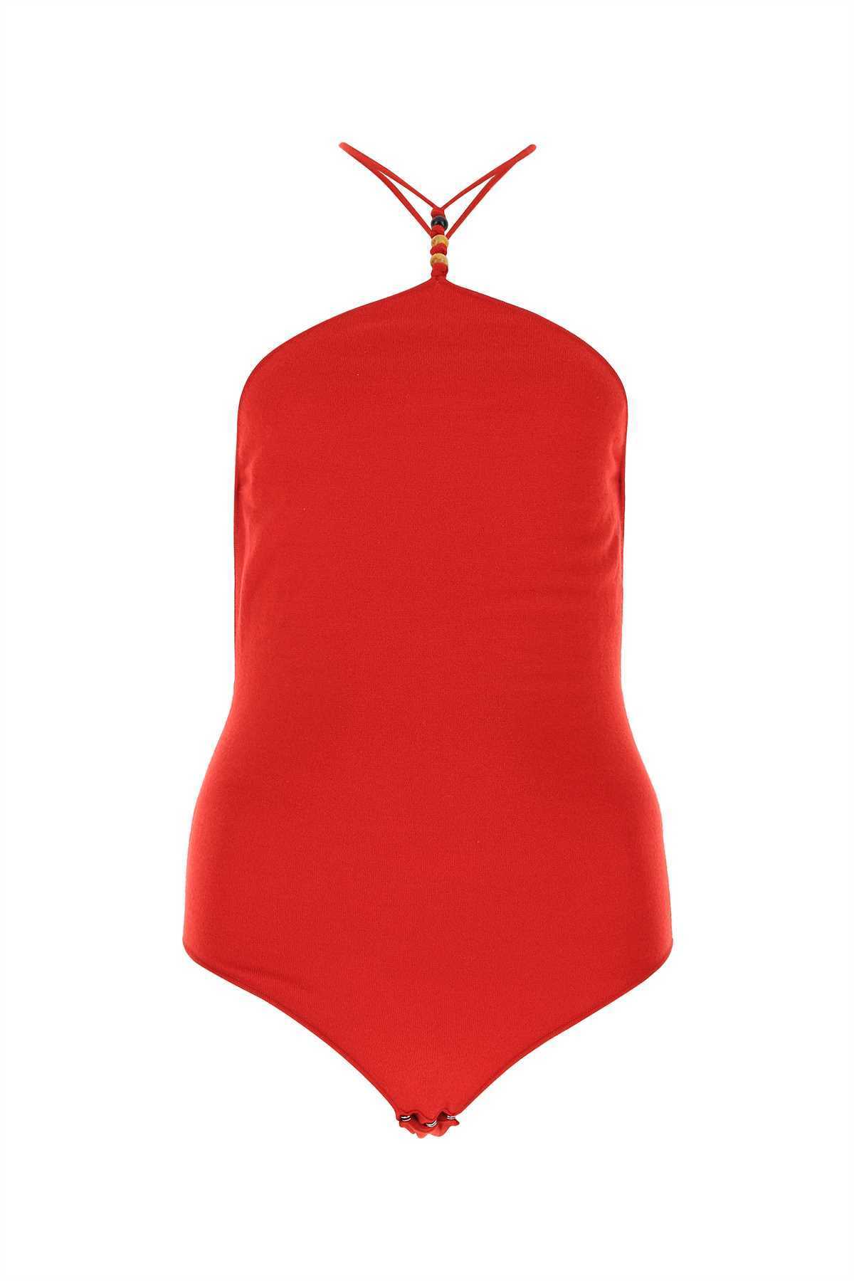 Tシャツ・カットソー BOTTEGA VENETA Red Stretch Cashmere Blend Bodysuit