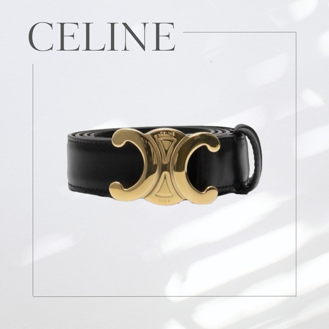 完売 CELINE ブラック トリオンフ ベルト 小物
