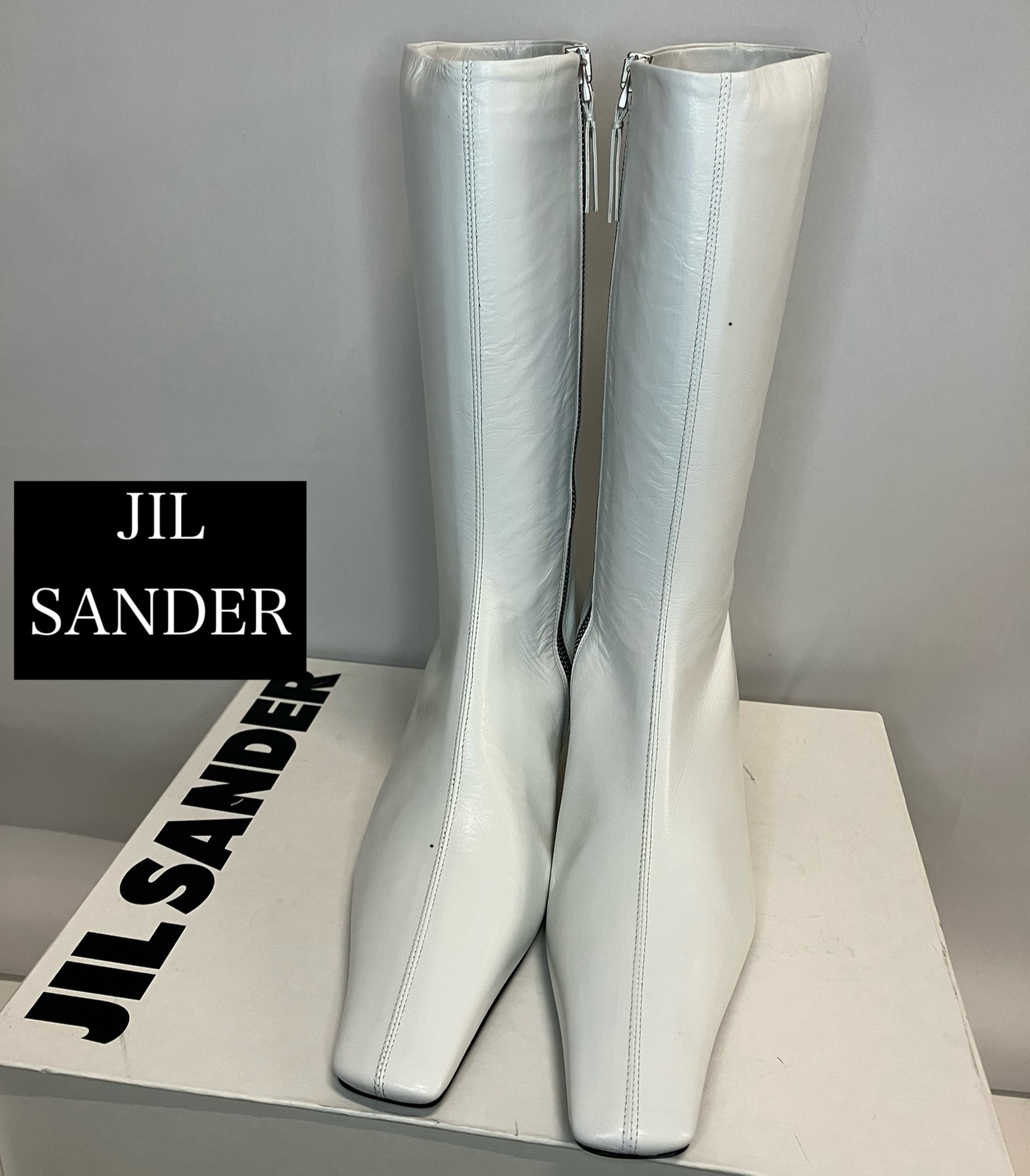 期間限定VIPセール●Jil Sander●ホワイトレザーブーツ
