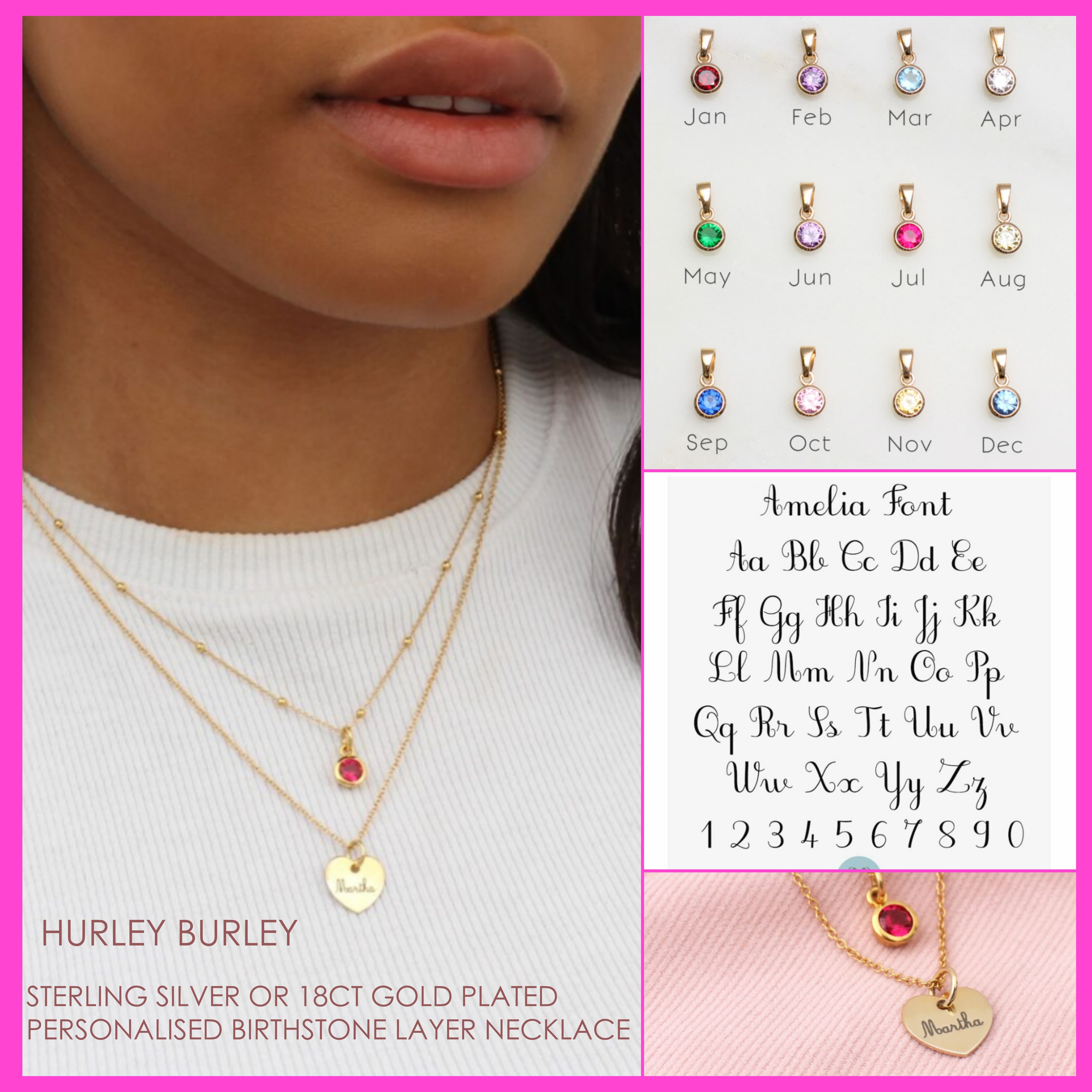送税込【HURLEY BURLEY】BIRTHSTONE LAYER NECKLACE (2色)国内発