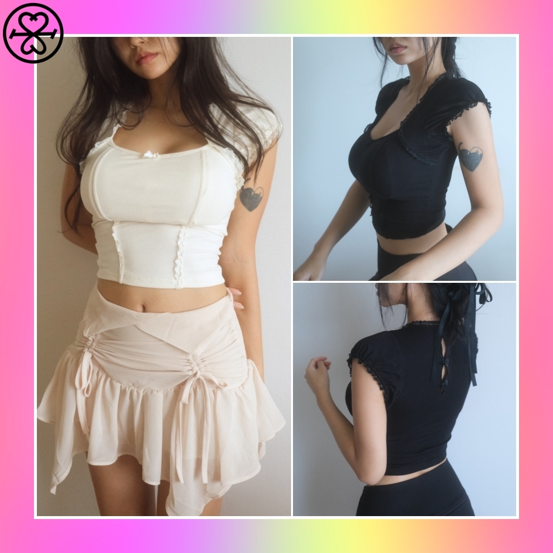 【Swimcity】韓国人気★ Dear ribbon top