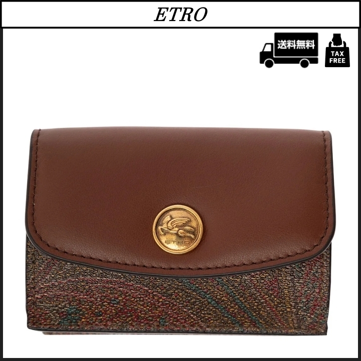 ETRO】 ペイズリー ジャカード フォールドオーバー ウォレット