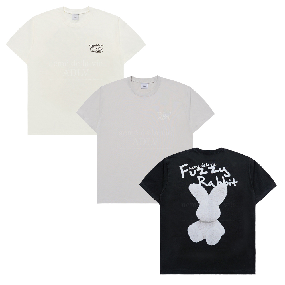 アクメドラビ★UNI★DOODLE FUZZY RABBIT SHORT SLEEVE T_3色