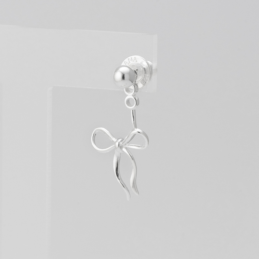 【TATIANA】French Ribbon Tie EarJacket Earring 韓国発 ピアス 韓国 TATIANA】Pearl and Ribbon Tie EarJacket Earring ピアス