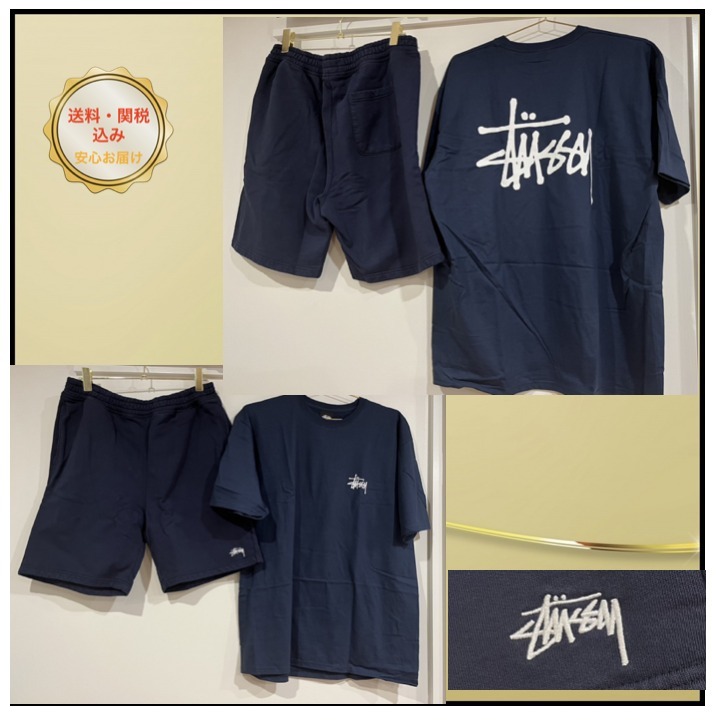 関税込み♪【STUSSY】 ロゴ ★ Tシャツ＆ショーツ 上下セット