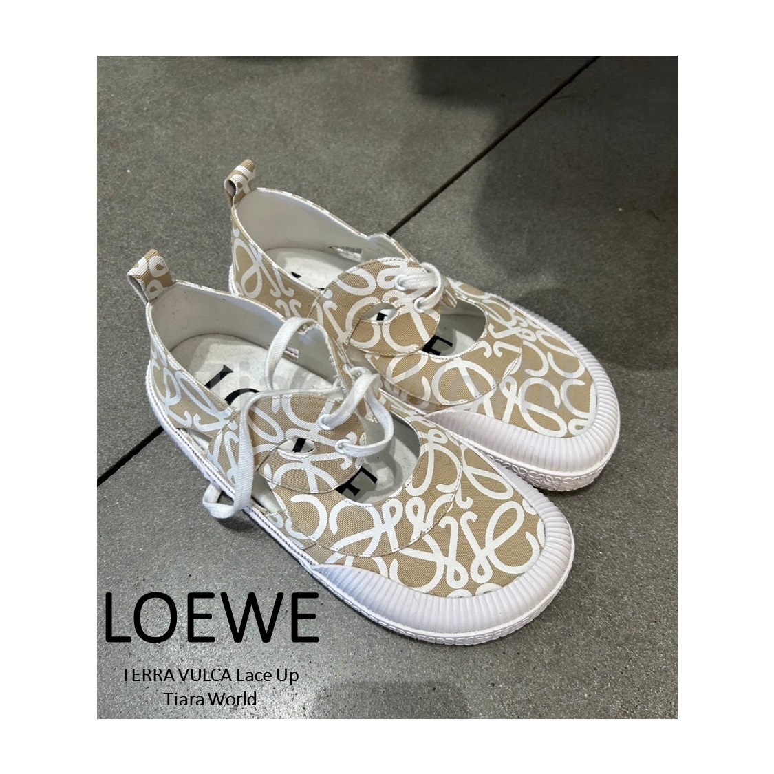 LOEWE◆TERRA VULCA リピートアナグラム レースアップスニーカー