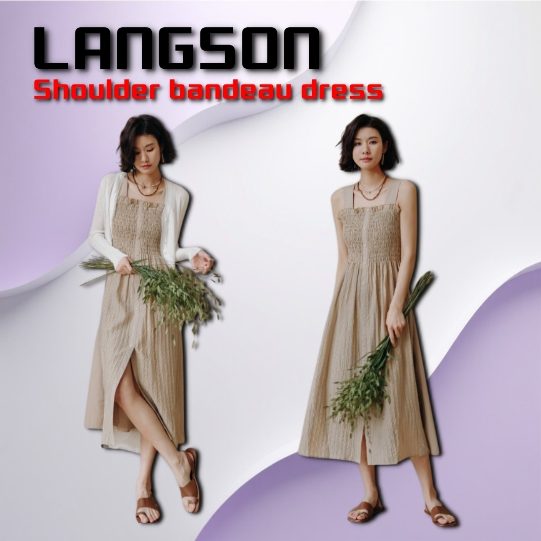 ◆LANGSON◆ショルダーバンドドレス◆