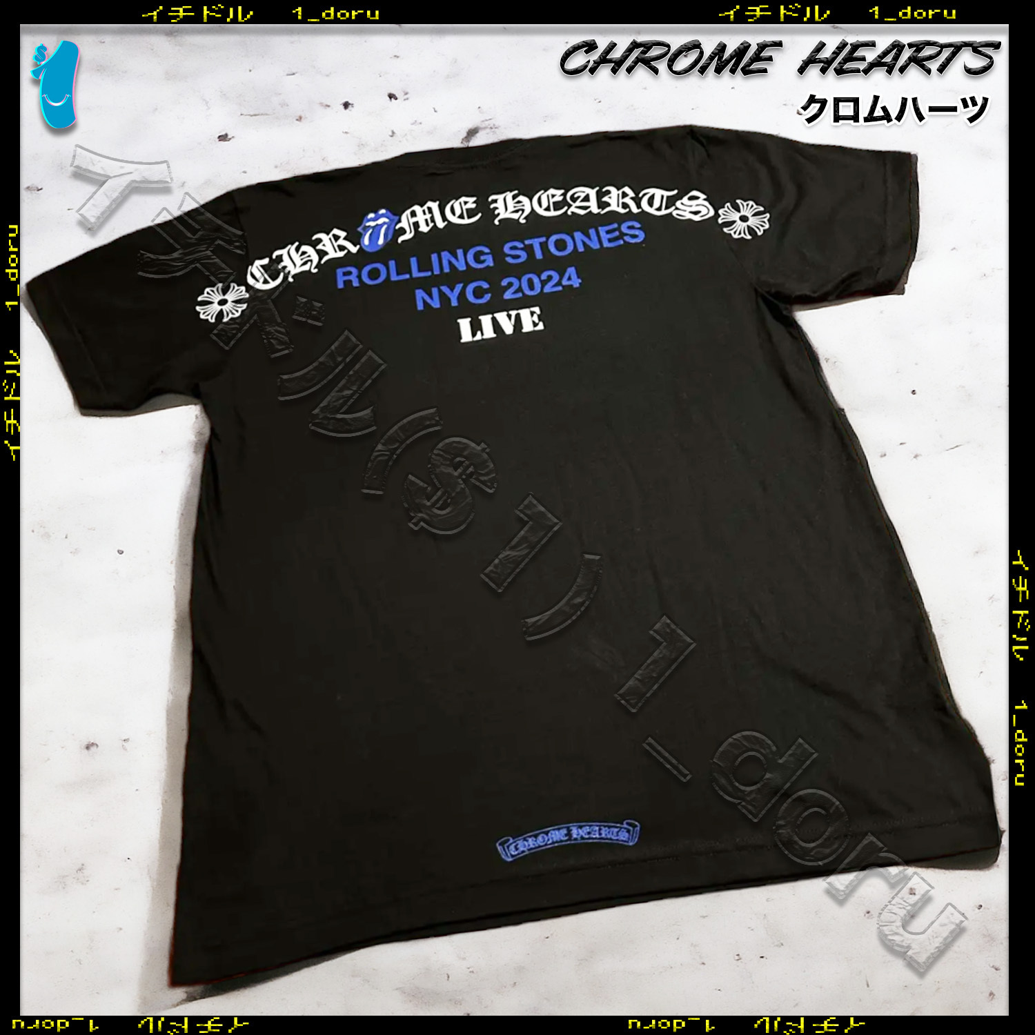 +CHROME HEARTS+ ローリング ストーンズ ニューヨーク Tシャツ Chrome Hearts クロムハーツ ローリングストーンズ NYC ポケット
