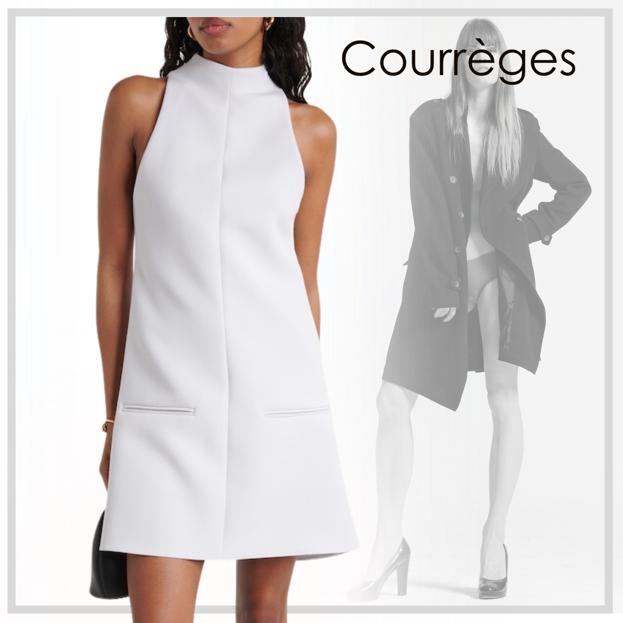 スタイリッシュな【COURREGES】ヘリテージロゴ ミニドレス 24SS