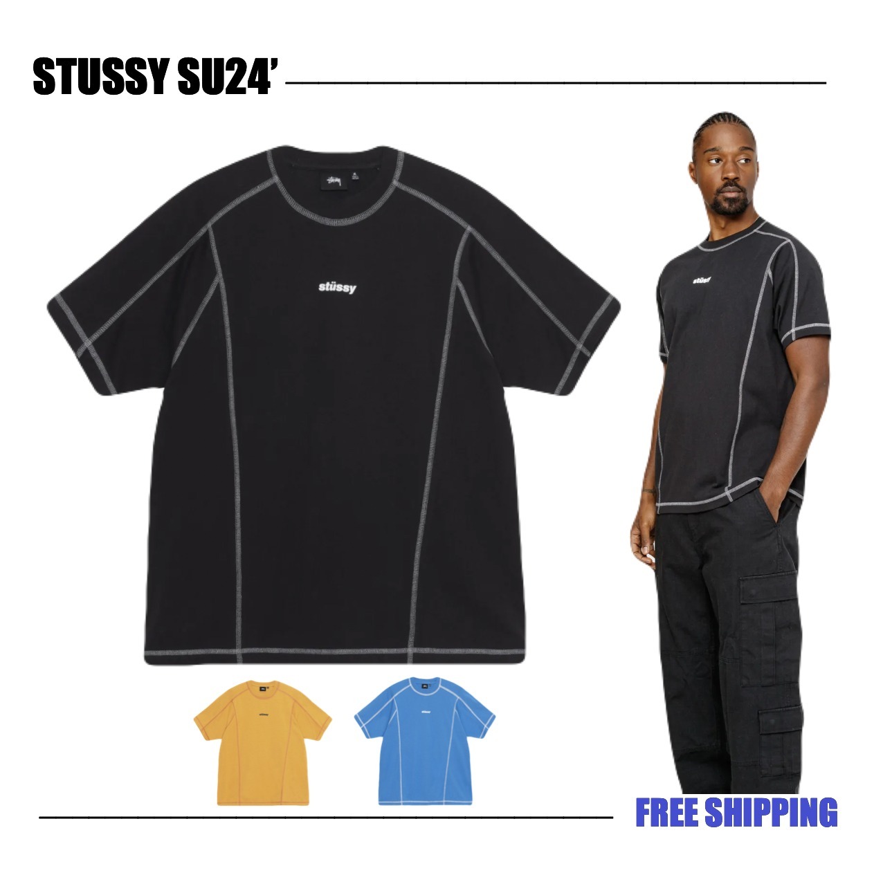 【STUSSY SU24'】Stussy Wave SS Crew