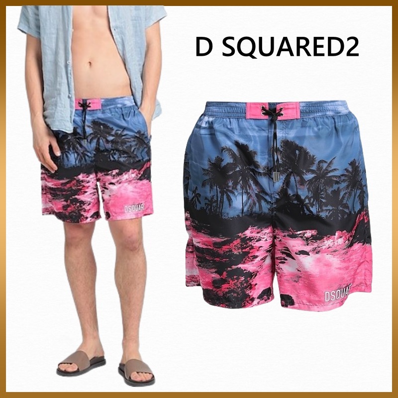 【D SQUARED2】ハワイアン ボクサーパンツ 水着 スイムウェア