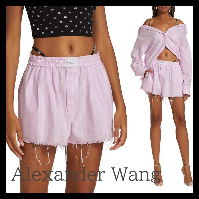 ☆Alexander Wang☆ ストライプ コットン ショートパンツ