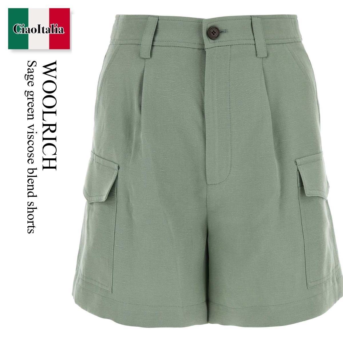ショートパンツ Woolrich Sage Green Viscose Blend Shorts