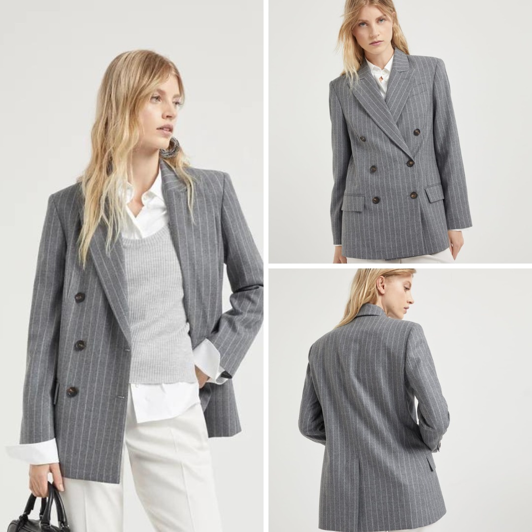 《送料無料》 BRUNELLO CUCINELLI mouline pinstripe jacket