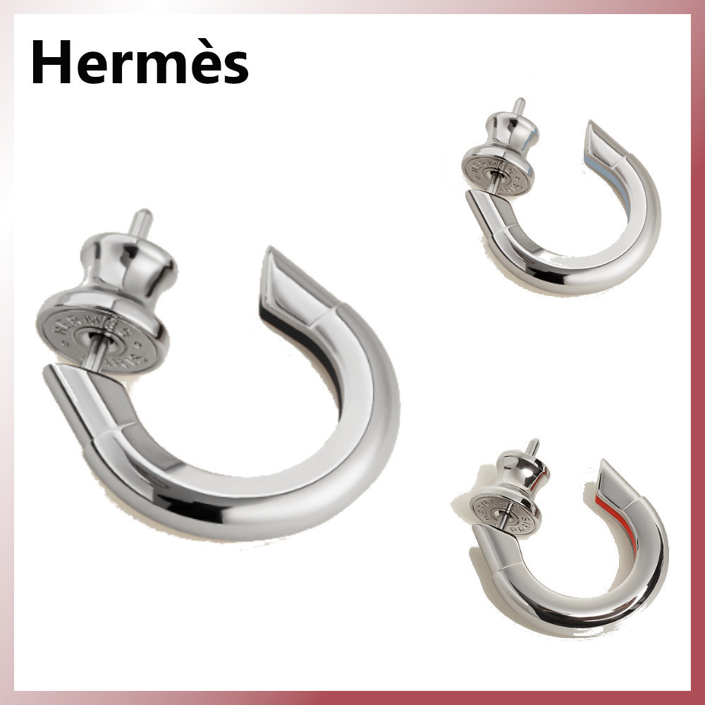 HERMES お洒落な【シングルピアス サボ】シルバー ユニセックス