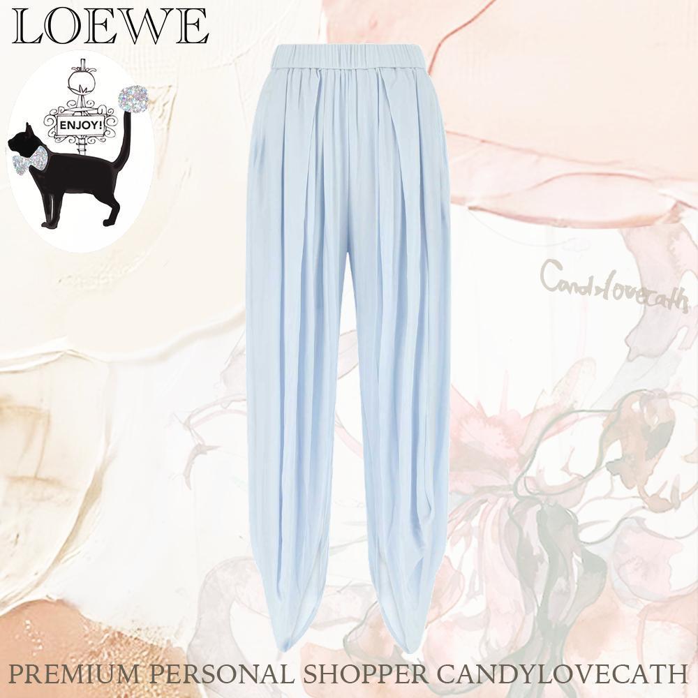 パンツ LOEWE Pastel Light-Blue Viscose Pant