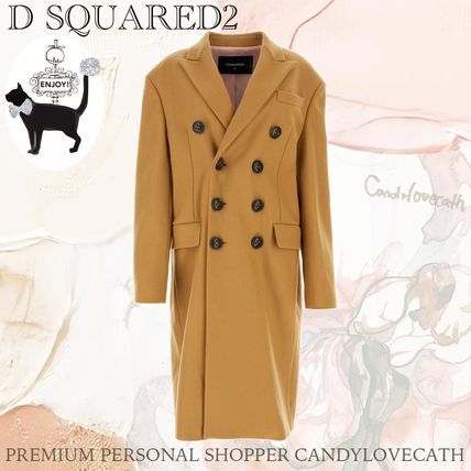 【関税&送料込】Dsquared Camel Wool Blend Oversize Deana Coa DSQUARED2 Dsquared Woman Camel Wool Blend Oversize Deana
