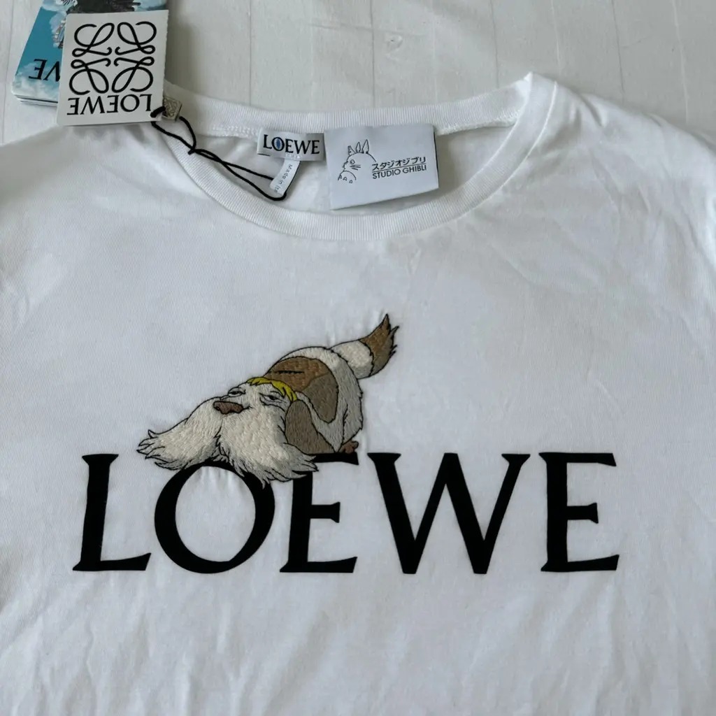 XXS★SALE★メンズLOEWExジブリ★ハウルの動く城ロンT Size XS☆春夏LOEWExジブリ☆ハウルの動く城ホワイトTシャツ