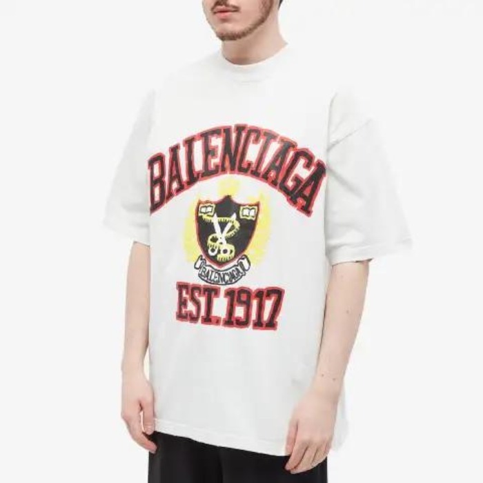 セール【BALENCIAGA】ベーシックアイテム☆カレッジ Tシャツ 2色 セール【BALENCIAGA】ベーシックアイテム☆カレッジ Tシャツ 2色