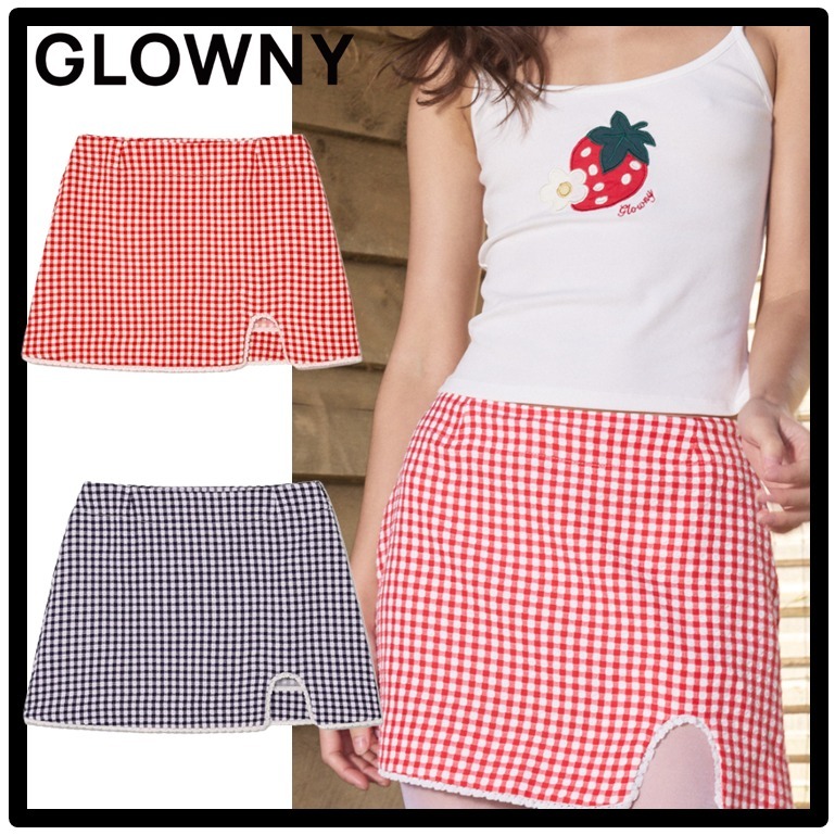 ★送料・関税込★GLOWNY★U BABY GINGHAM SKIRT★