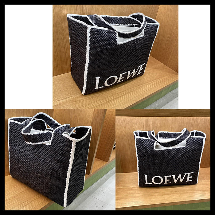 LOEWE 24 新作 レディース かごバッグ ラフィア トート ラージ
