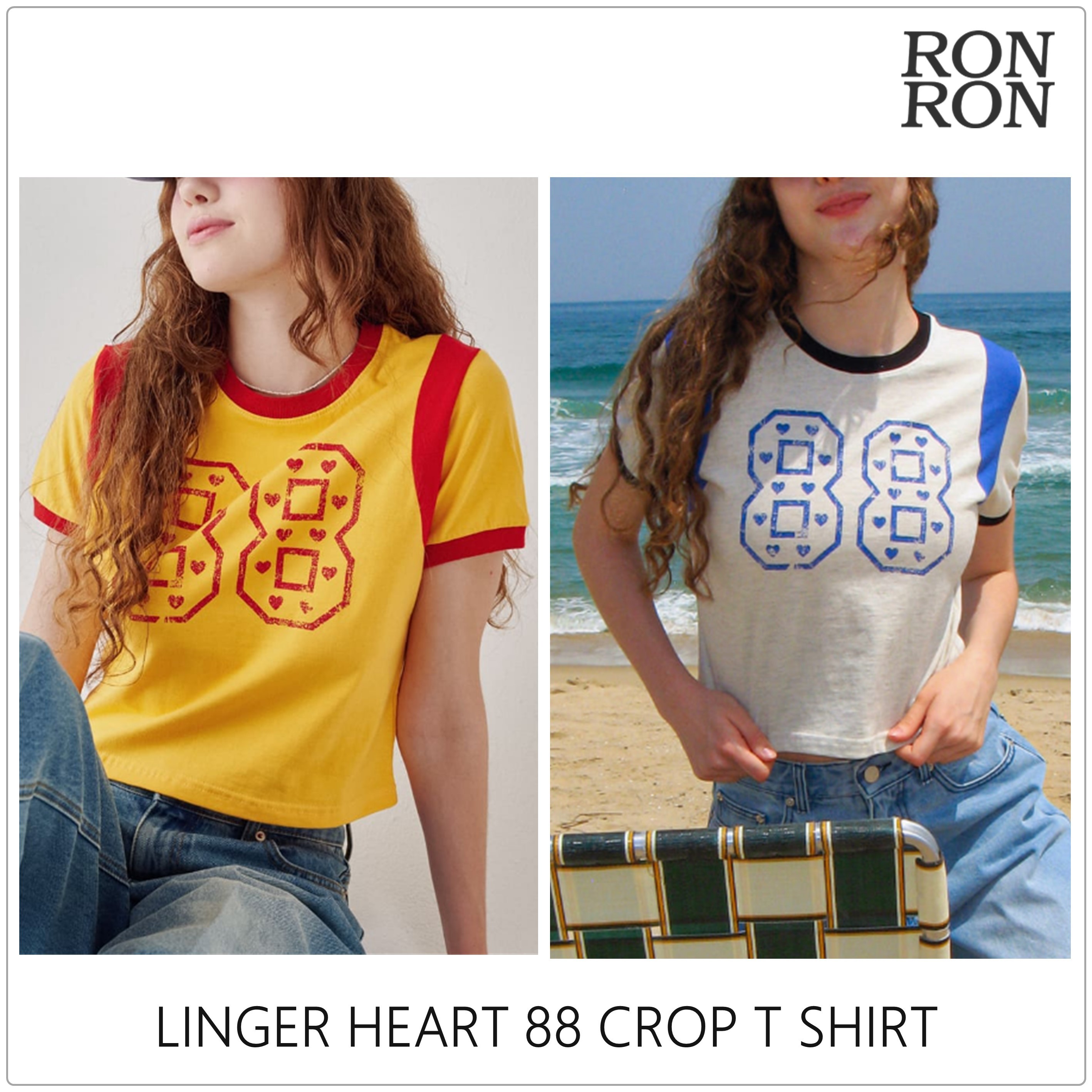 [RONRON] LINGER HEART 88 CROP Tシャツ★新作・24SS★韓国★
