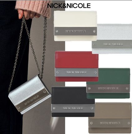 [NICK NICOLE] チェーン付き CRYSTAL ACCORDION WALLET NICK NICOLE] チェーン付き CRYSTAL ACCORDION WALLET