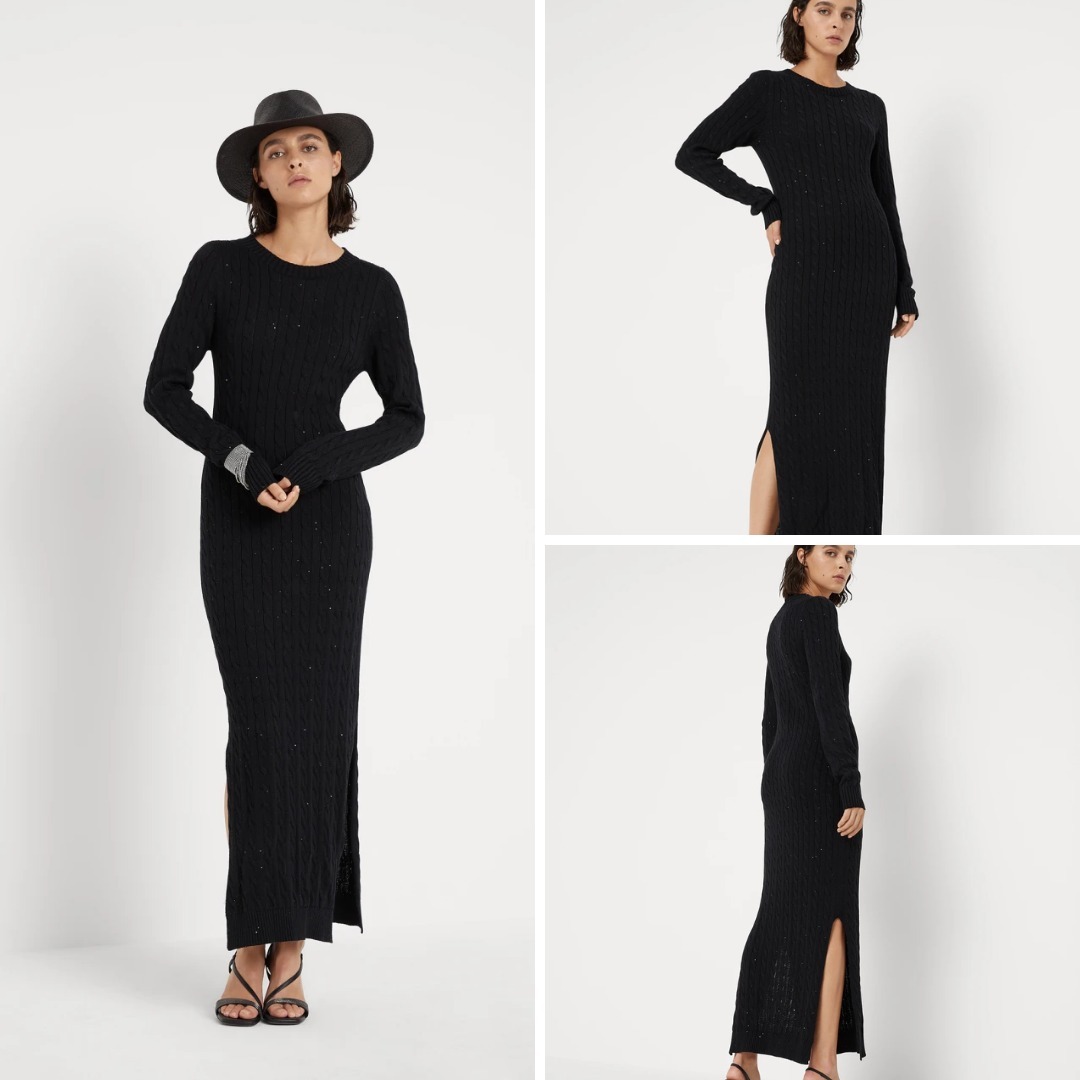 《送料無料》 BRUNELLO CUCINELLI Dazzling Cables knit dress