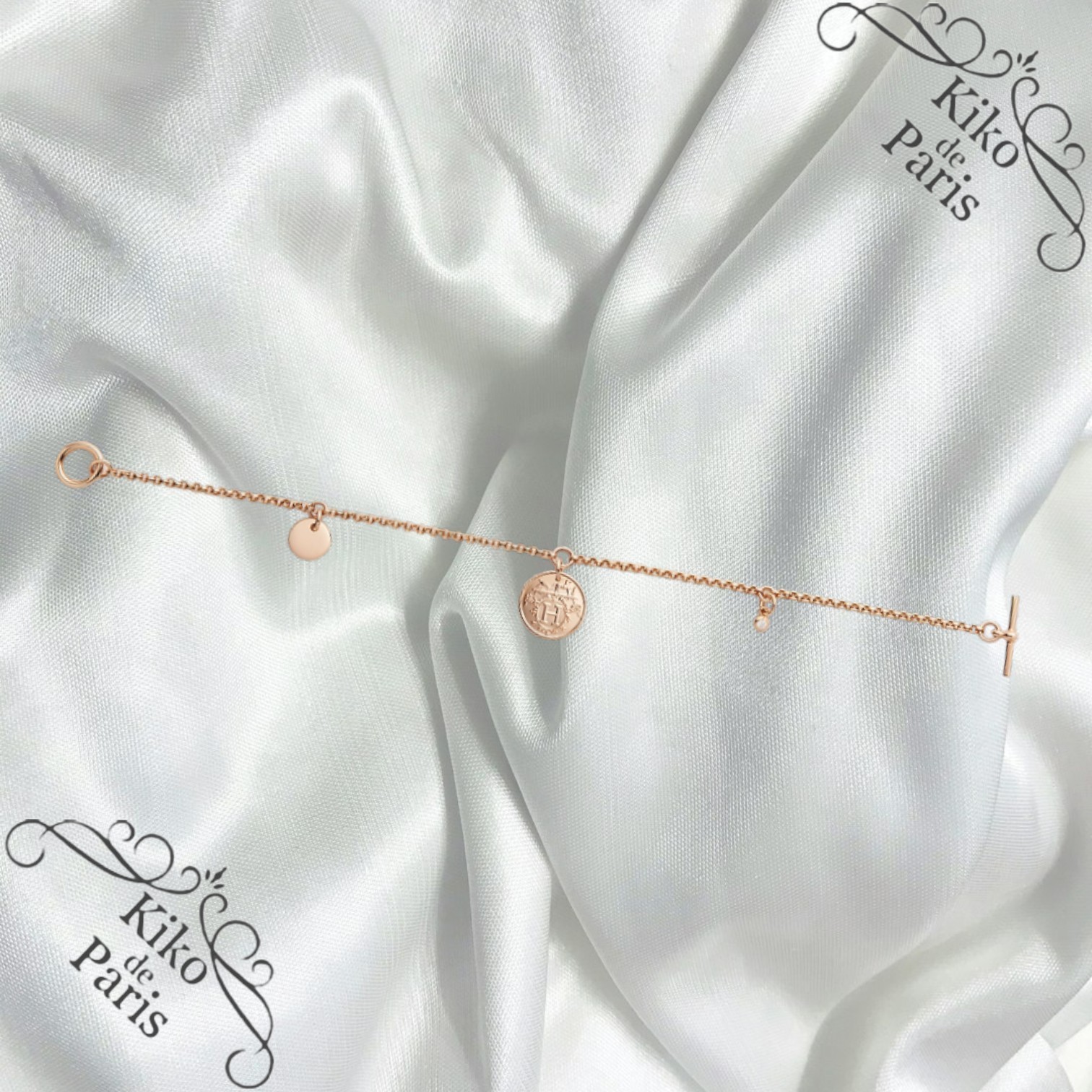 Hermes パリ本店より エクスリブリスダイヤモンドピンクゴールド
