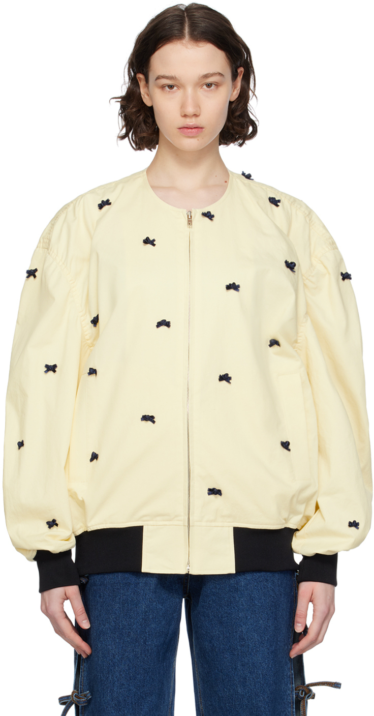 【関税込み】Pushbutton イエロー リボン ボンバージャケット