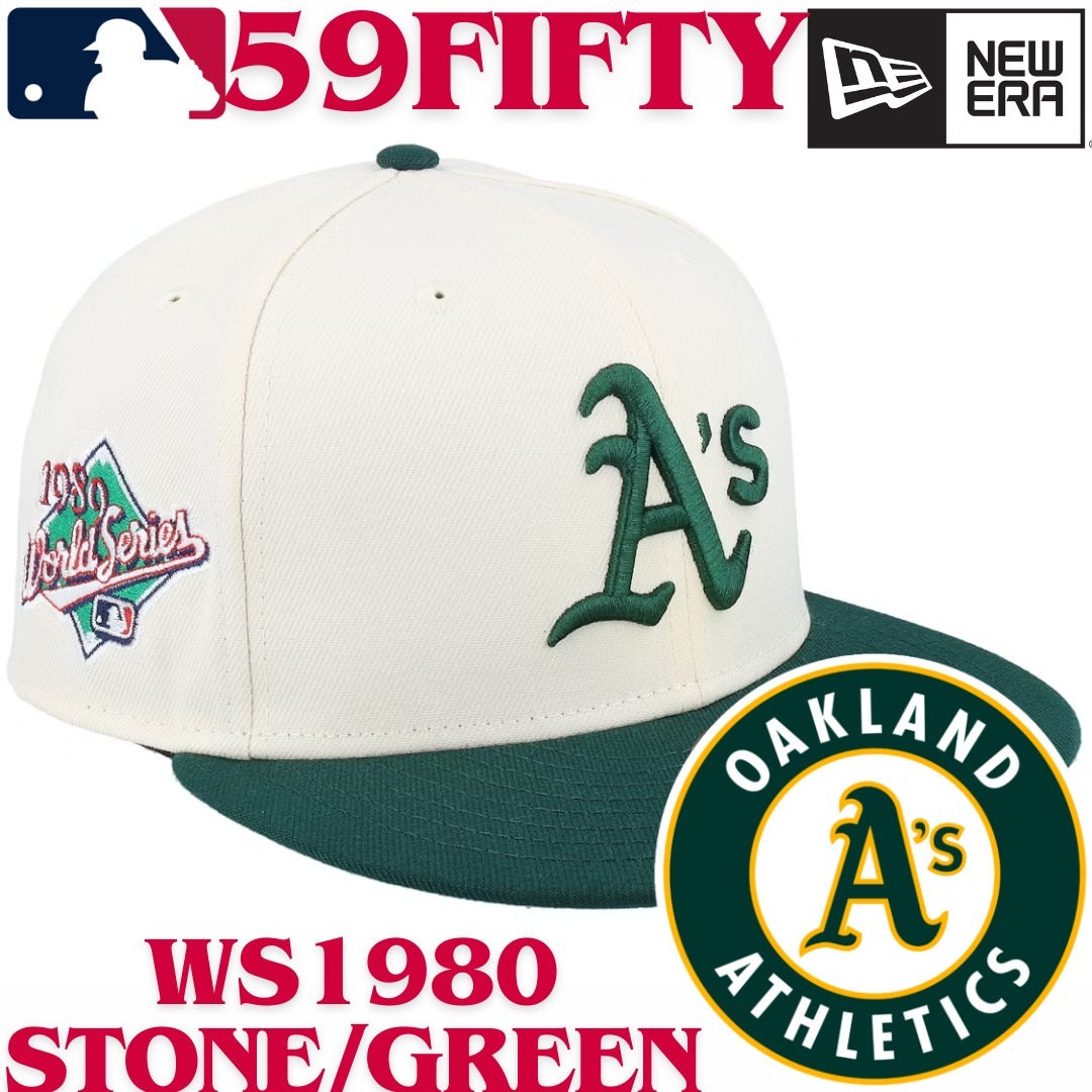 【US限定】NEW ERA 59FIFTY Oakland Athletics WS Stone/Green