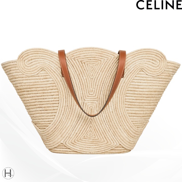＊国内発♪CELINE★セリーヌ★ラフィア&カーフスキン バッグ＊ CELINEセリーヌ スモール カバ タイス / ラフィア＆カーフスキン