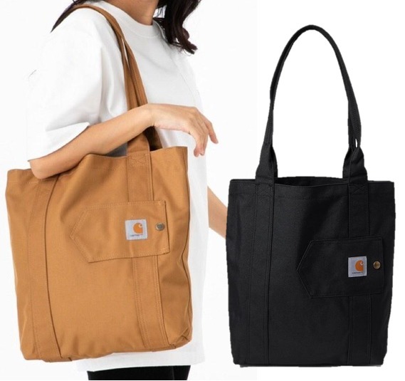 Carhartt ロゴ 縦長 キャンバス トート A4対応 ユニセックス