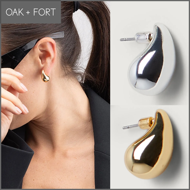 [OAK + FORT] 14Kゴールド＆シルバー・バブルドロップピアス