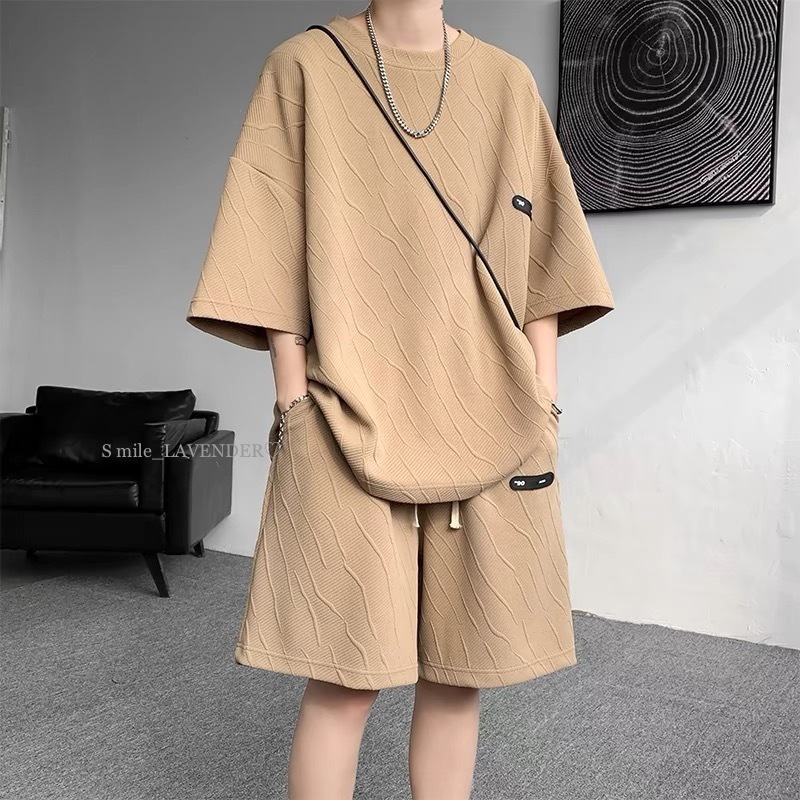 ★メンズ セットアップ 半袖シャツ 短パン ハーフパンツ