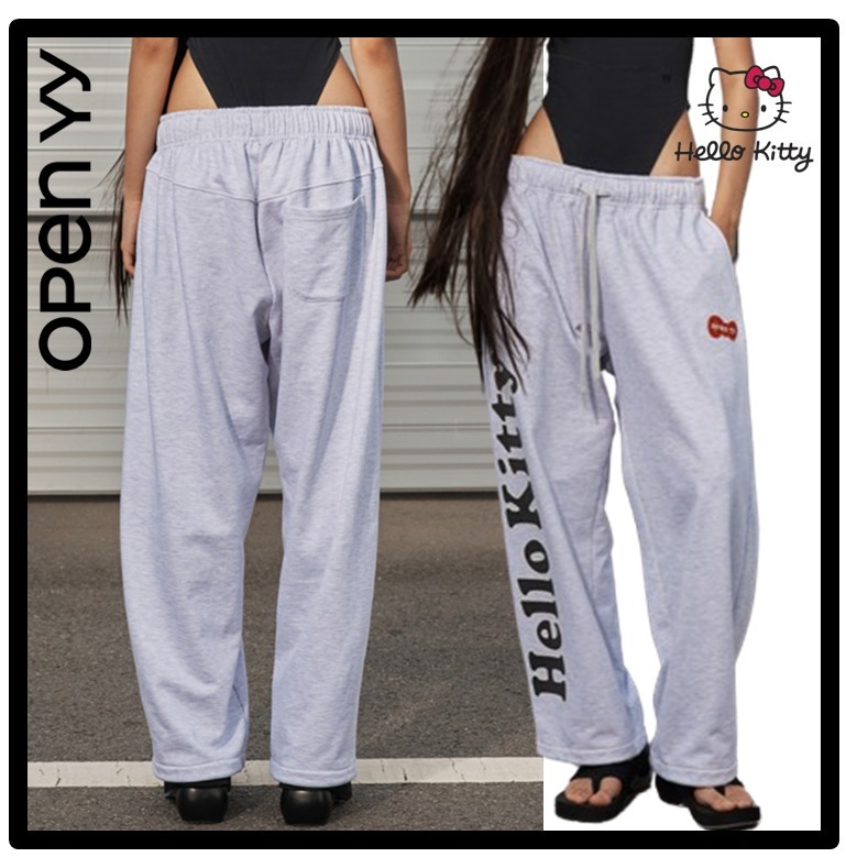送料・関税込★OPEN YY★HELLO KITTY X YY ROUNDING TRACK PANTS
