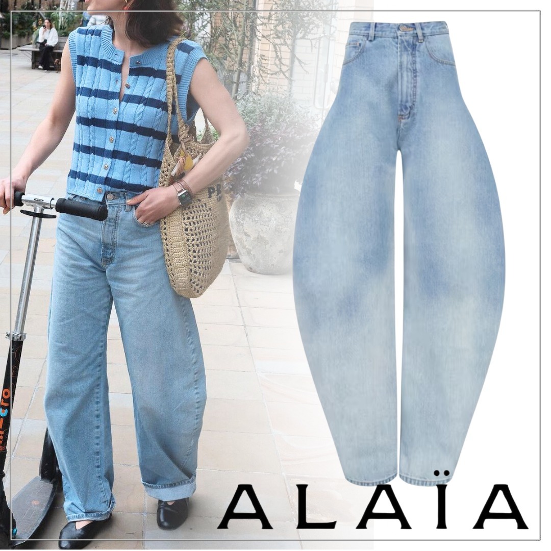 【大人気】ALAIA◆ラウンド デニムパンツ ジーンズ ハイウエスト
