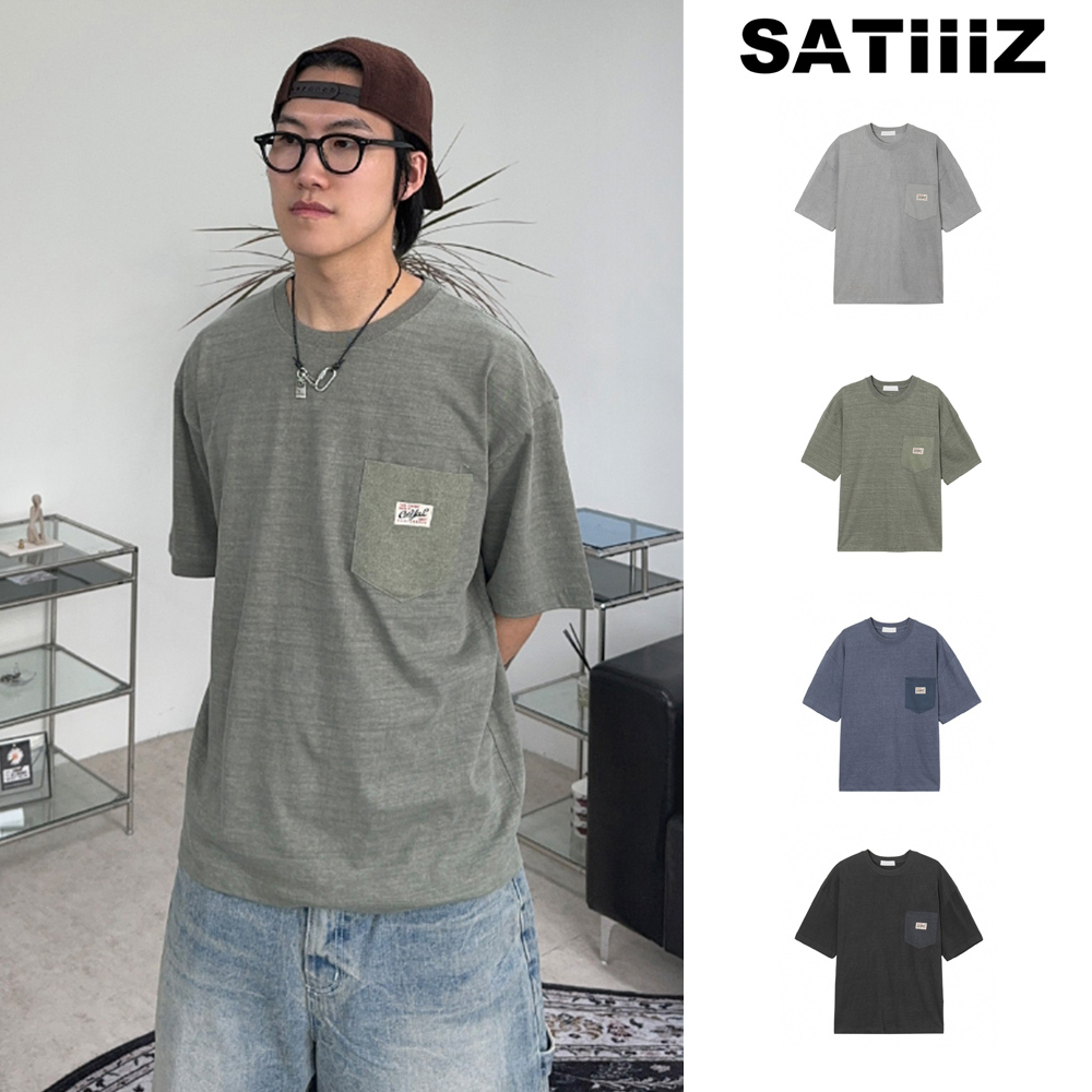 【SATIIIZ】Emp Patch Pocket Short-sleeved T-shirt