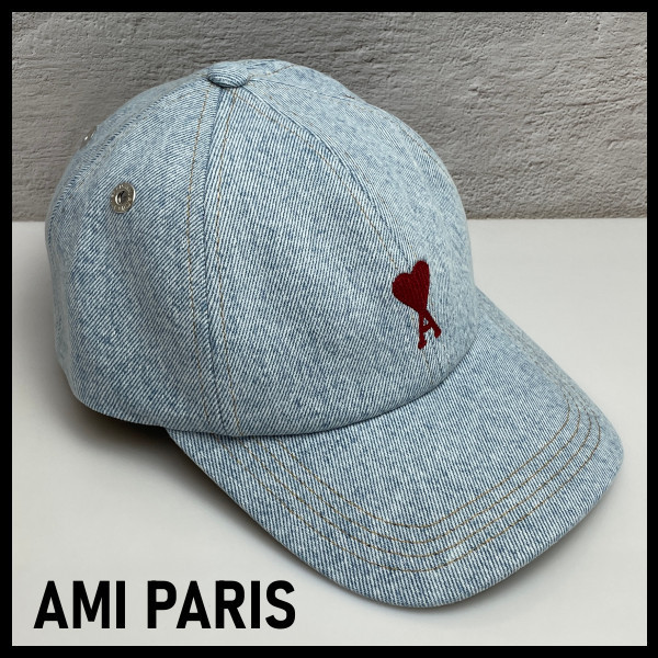 【AMI PARIS】 アミ パリス デニム ロゴ キャップ