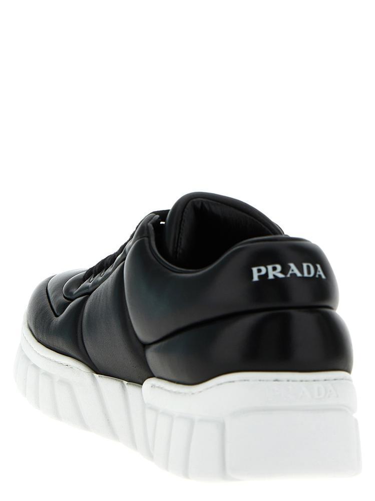 最安値挑戦中★PRADA★パデッドナッパ レザー スニーカー★BLACK
