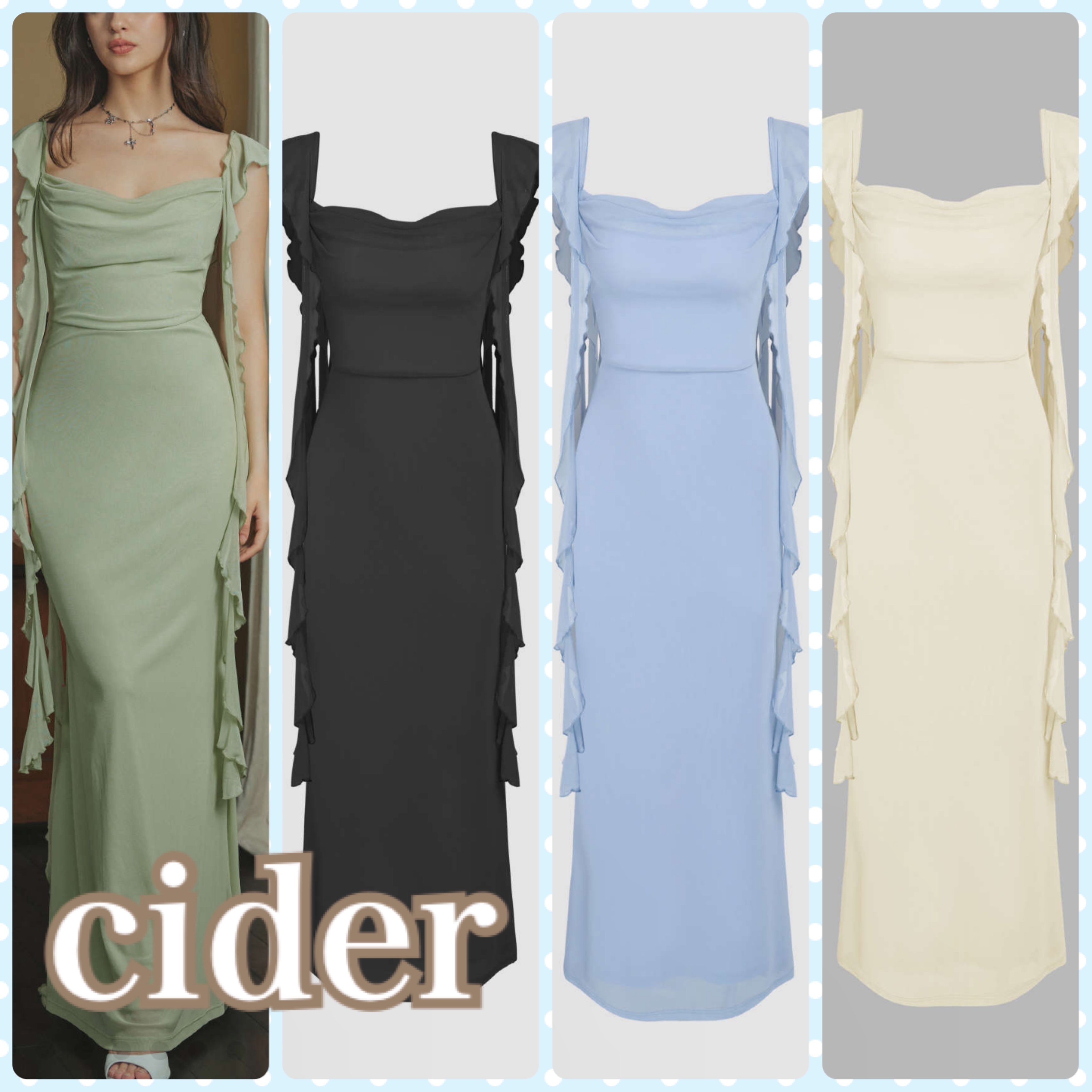 ★Cider★ ラッフルヘム マキシドレス  送料関税込