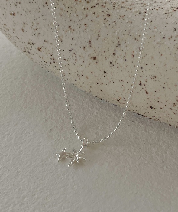 [GET ME BLING] 韓国☆925Silver☆Two Star Necklace