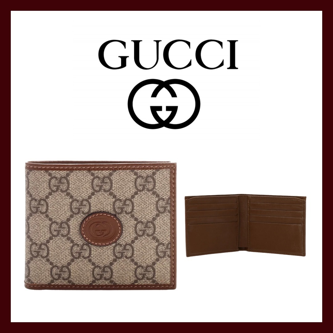 GUCCI グッチ GG シュプリーム インターロッキング 二つ折り財布