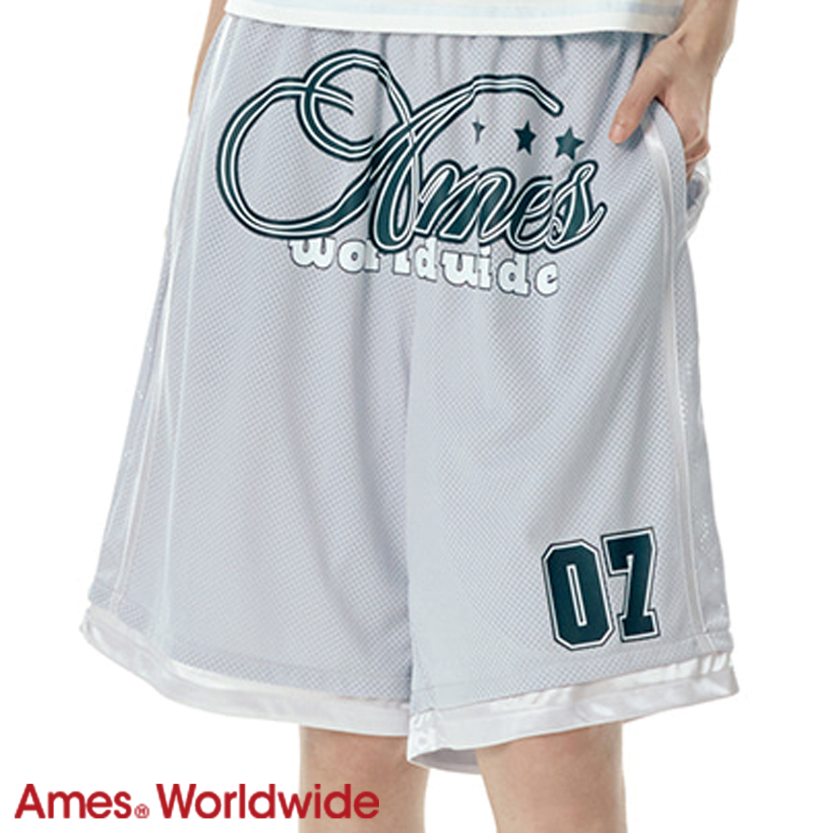 ★AMES-WORLDWIDE★BASKETBALL SHORT PANTS GREY★正規品/送料込